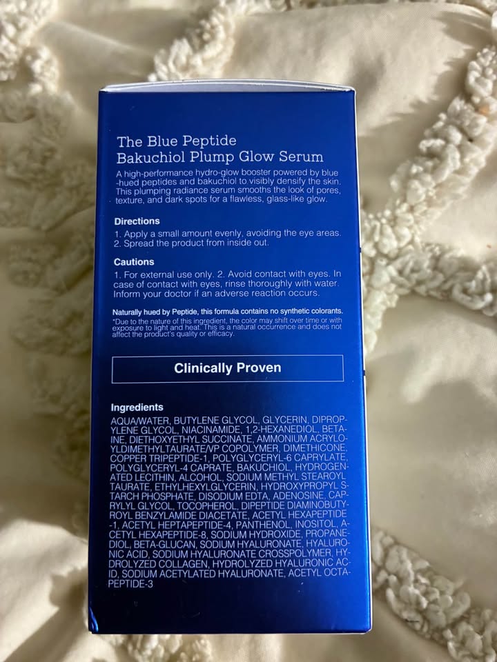 The COSRX serum ingredient panel, showing Copper Tripeptide-1 and Bakuchiol on the INCI list
